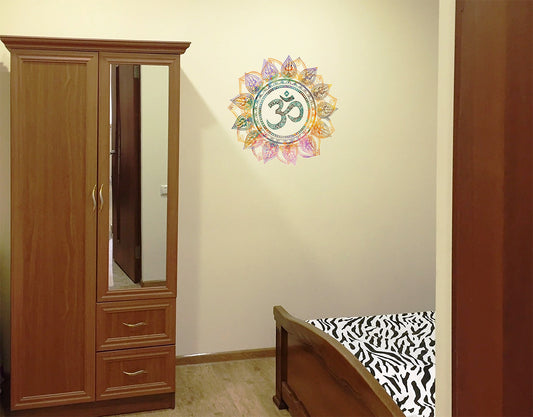 Om Psychedelic mandala wall sticker