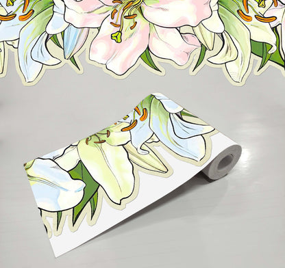 Hibiscus Flowers Vector Self Adhesive Border