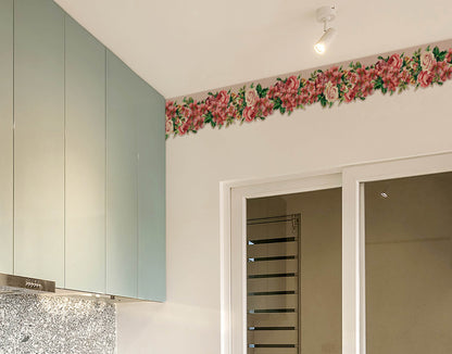 Multicolor Flowers Painted Wall Border For Room