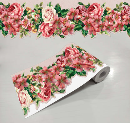 Multicolor Flowers Painted Wall Border For Room