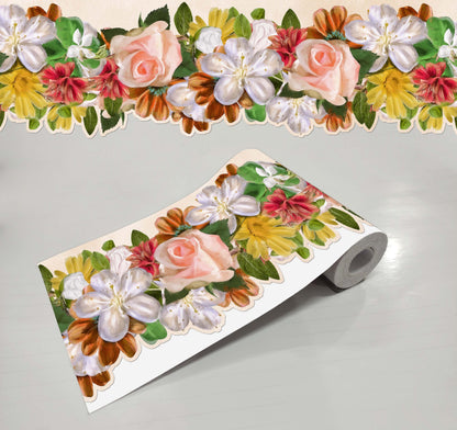 Pretty Daisies Flowers Wall Border