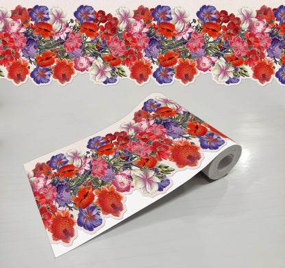 Rose & Lilies Flower Wallpaper Border Sticker