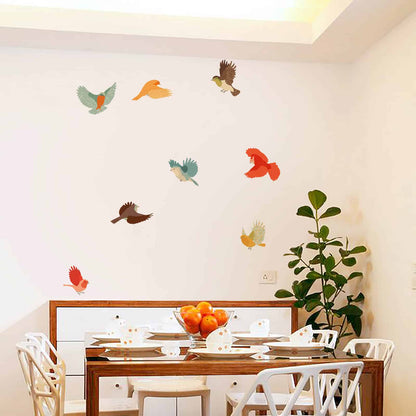 Colourful Fabric Birds Wall Sticker