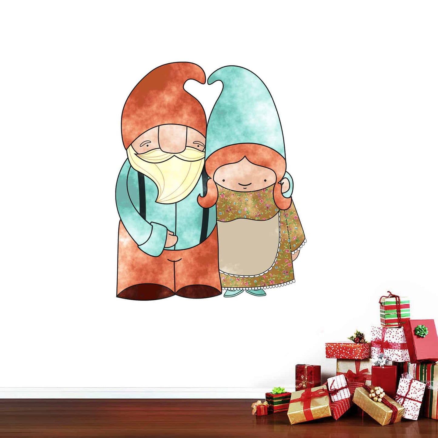 Adorable Gnome Couple Wall Sticker