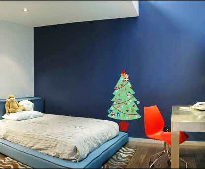 Christmas Character Tree Wall Sticker