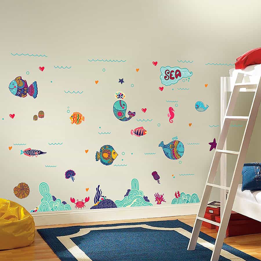 Sea, life, colours & patterns Wall Sticker