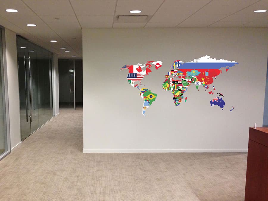 Ward Map Sticker Flag Map Wall Sticker – WallDesign