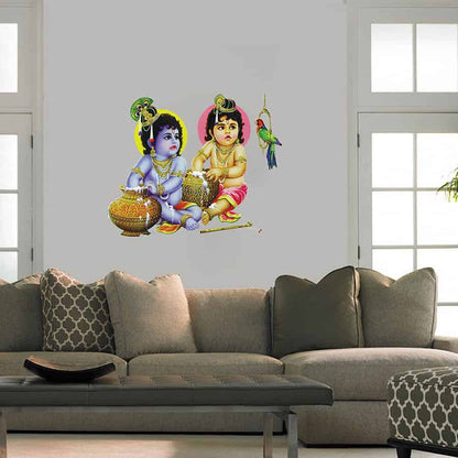 Krishna Balaram Wall Painting Wall Sticker