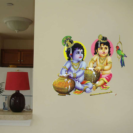 Krishna Balaram Wall Painting Wall Sticker