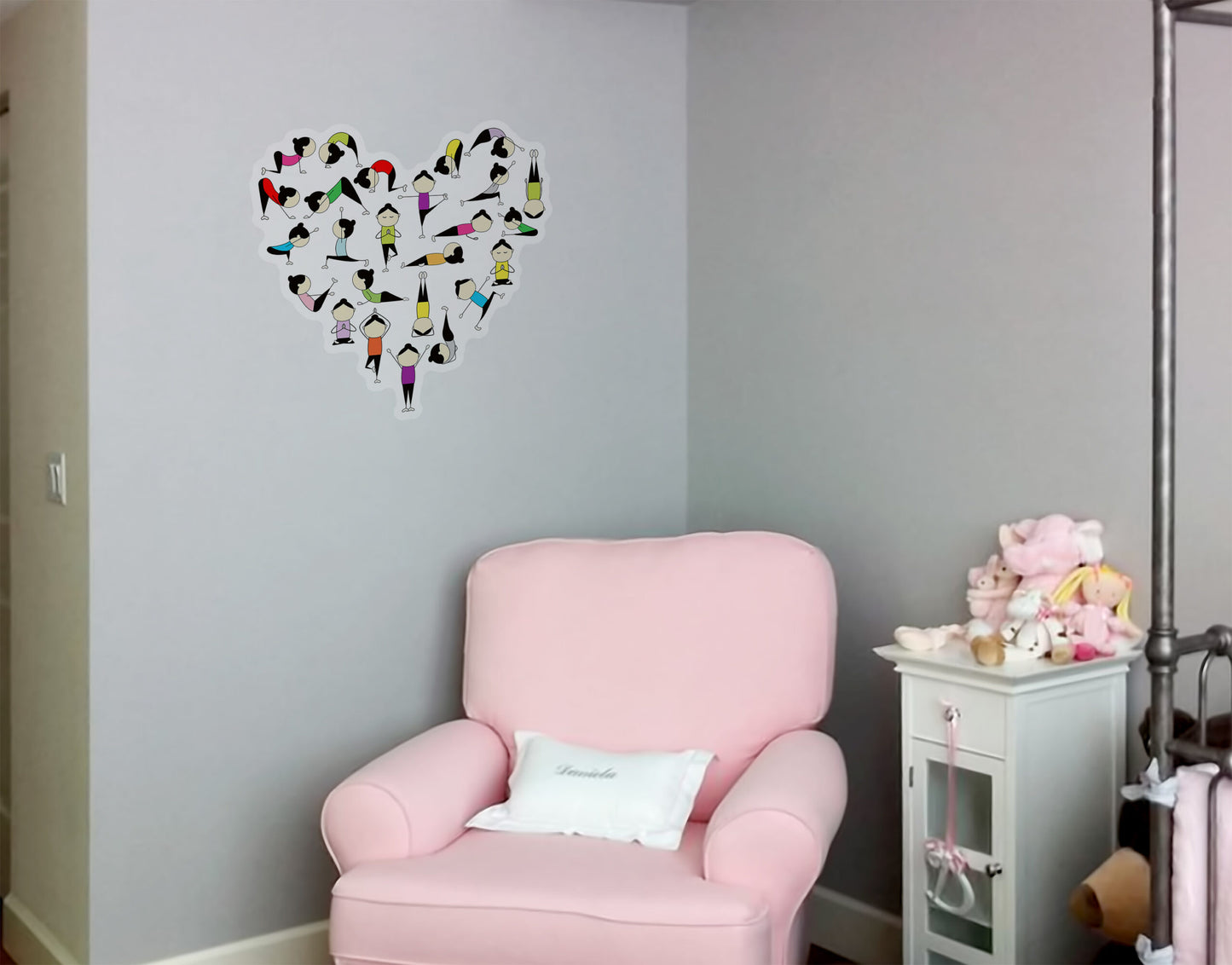 Love Yoga asanas wall sticker