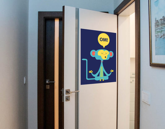 Om Funky Monkey yoga kids wall sticker