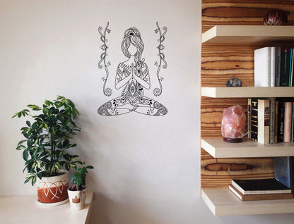 Padmasana yoga wall sticker