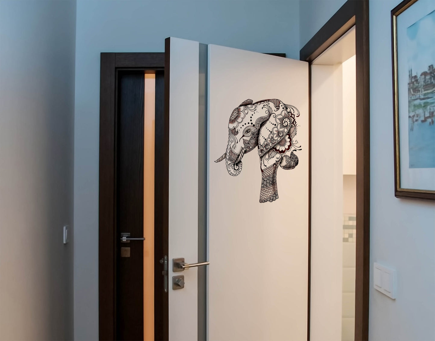 Indian Elephant Swan wall sticker