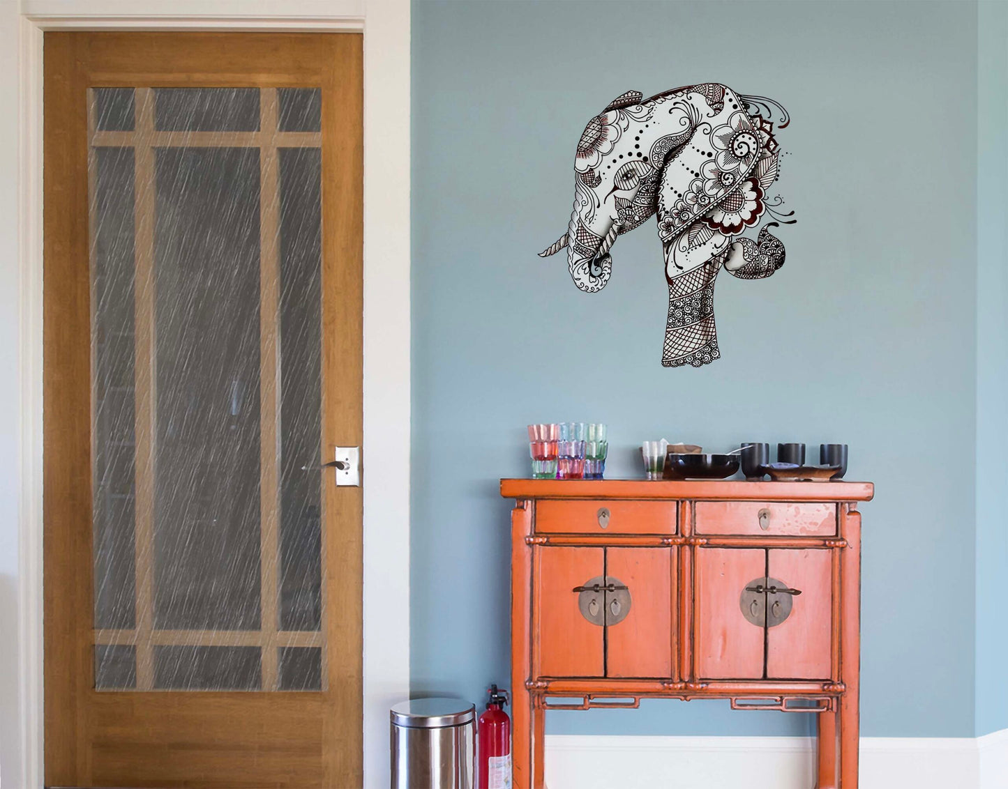 Indian Elephant Swan wall sticker