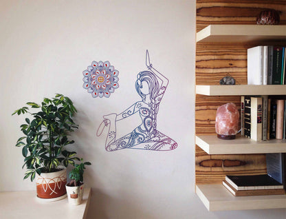 Seated Pose Yoga studio wall sticker