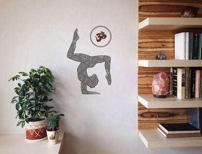 Yoga arm Bend Stand Floral Body Tattoo sticker