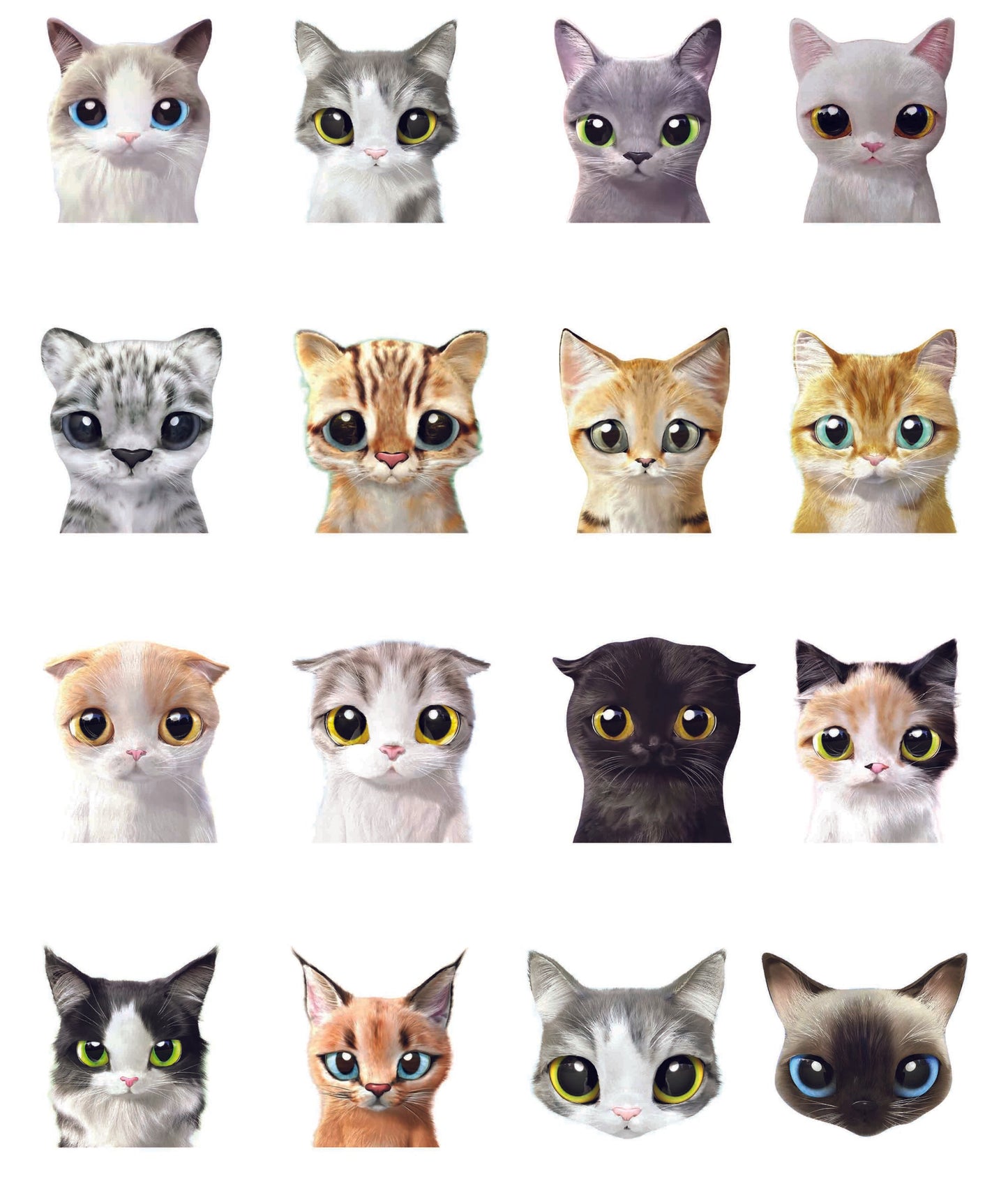Cute Cuddly Cats Switchboard Sticker - Set of 16