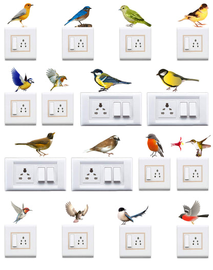 Colorful Natural Birds Big Sticker - Set of 16