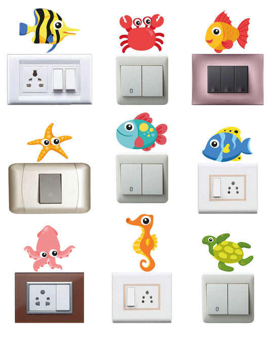 Sea Animals Switchboard Sticker - Set of 9