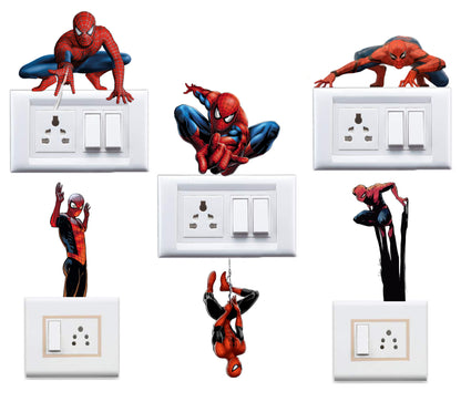 Vinyl Spider Men's Switchboard Sticker (Multicolour) - Set of 6