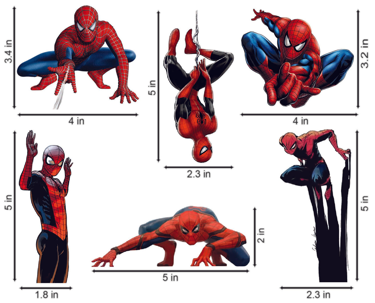 Vinyl Spider Men's Switchboard Sticker (Multicolour) - Set of 6