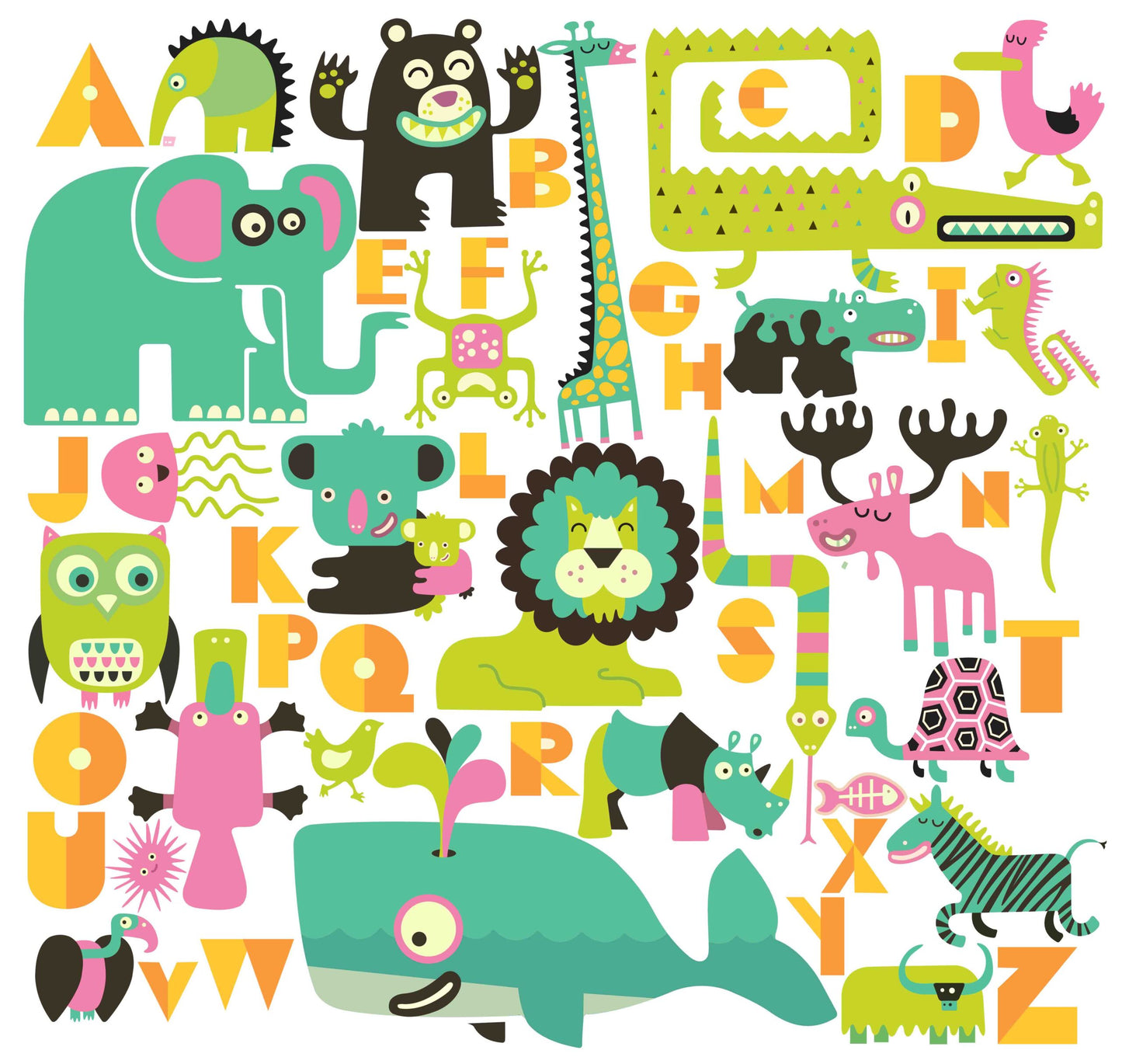 Animal Alphabet Wall Sticker Set