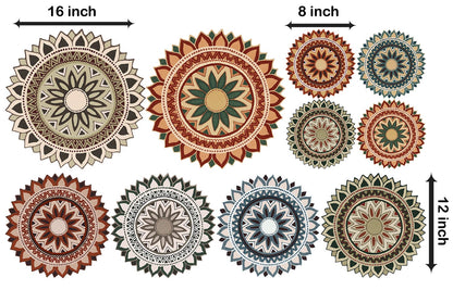 Glowing Dahlia Flower Rangoli Mandala Sticker