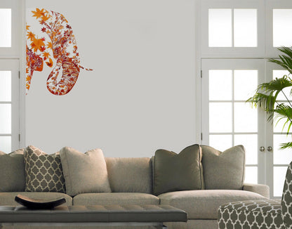 Different Countries Leaves elephant wall sticker
