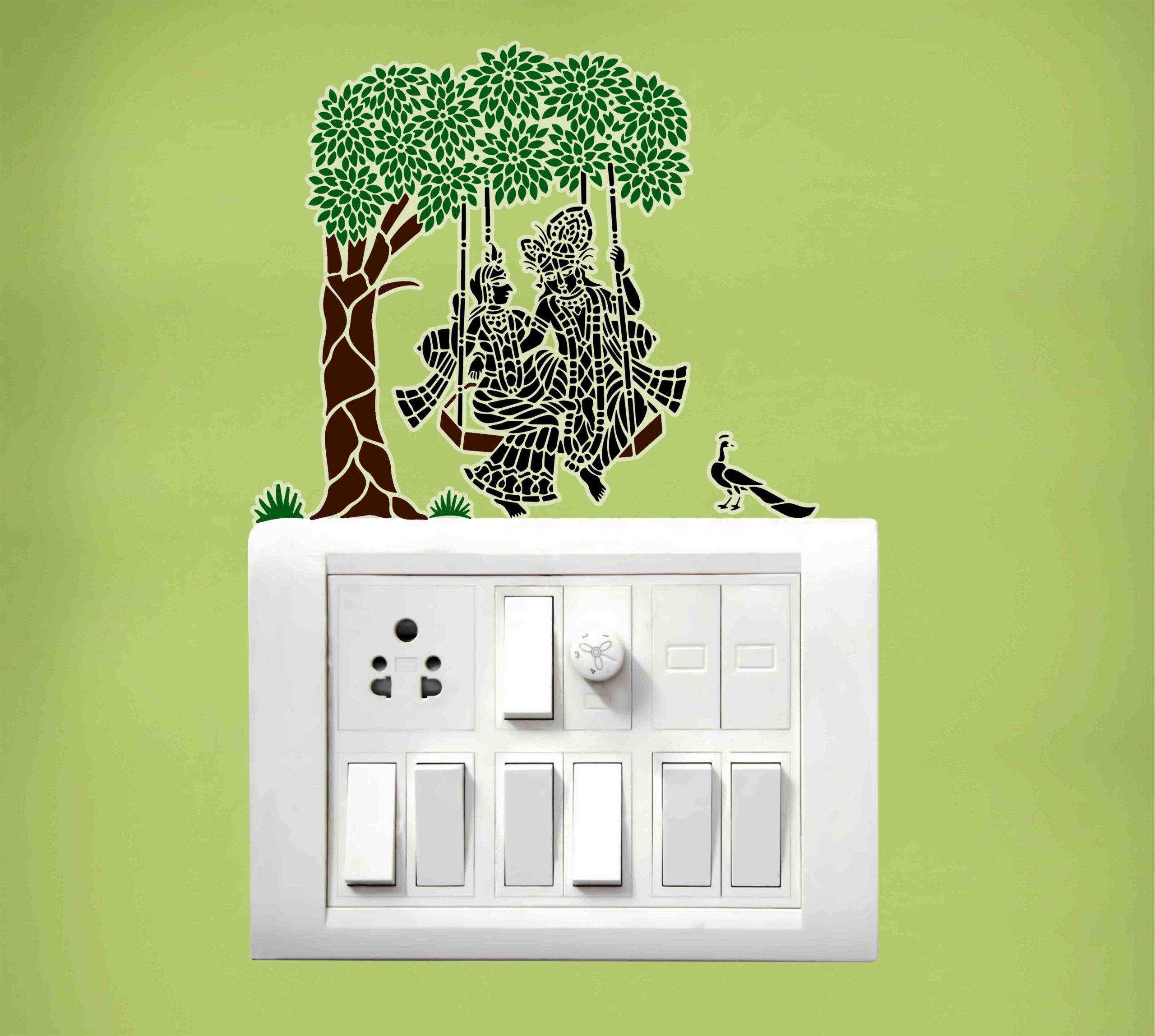Vinyl God Series Switchboard Sticker (Multicolour) Set of 12 – WallDesign