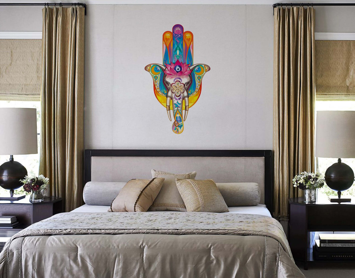 Elephant Chakras yoga wall sticker