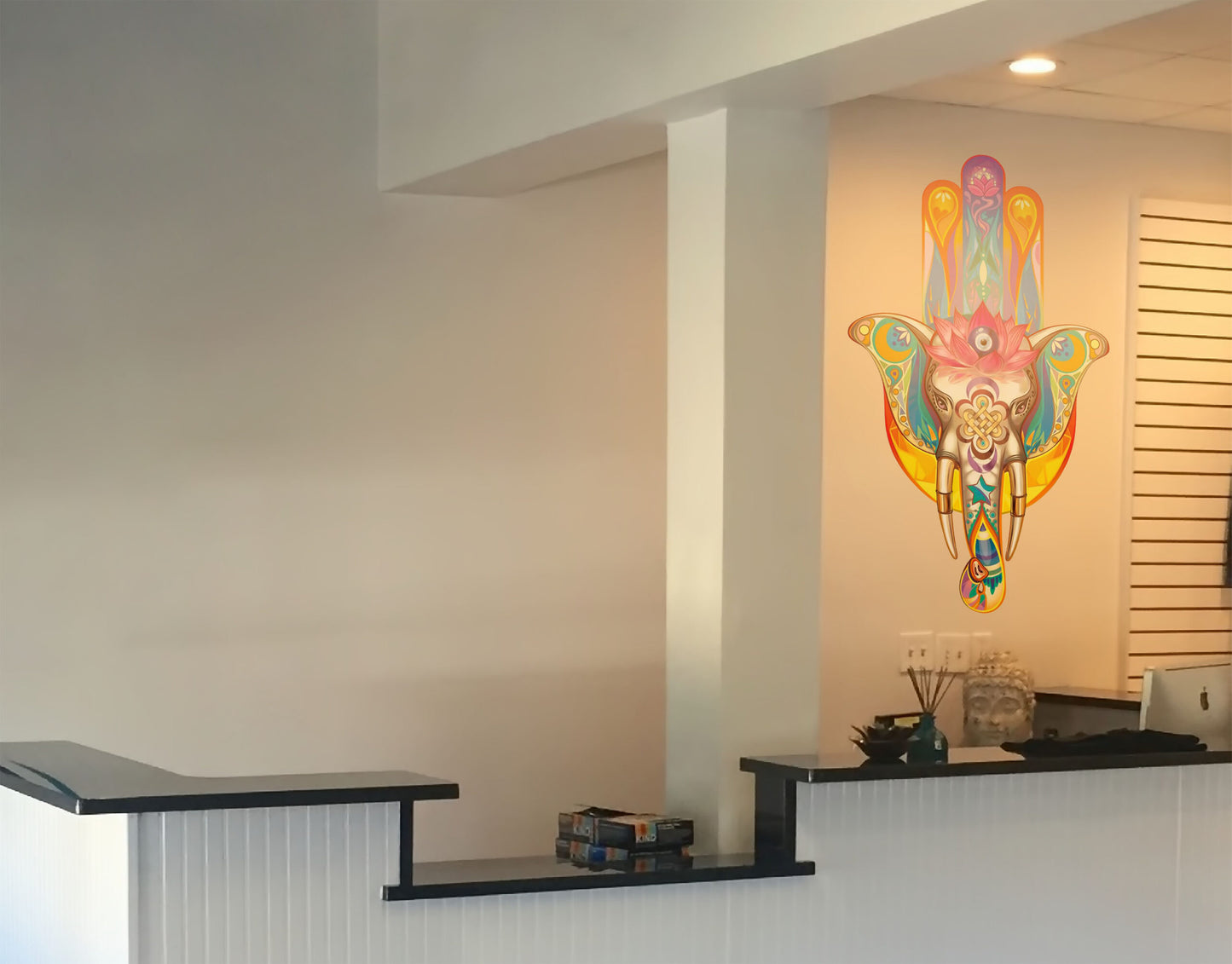 Elephant Chakras yoga wall sticker