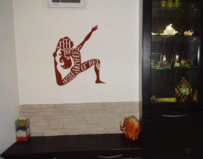 Feel the Inside Universe of You Yoga Pose Wall Sticker