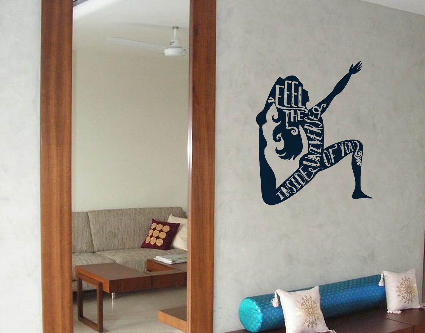 Feel the Inside Universe of You Yoga Pose Wall Sticker