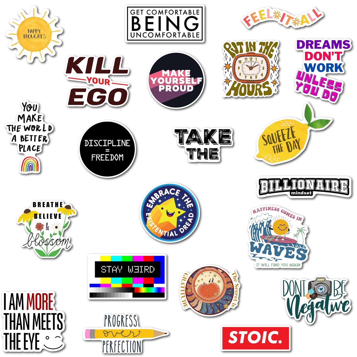 Stay Strong Motivational Fridge Magnets - Empowering Designs for Every Day, Durable Metal Surface Magnets, Perfect Inspirational Gifts (Set of 23)