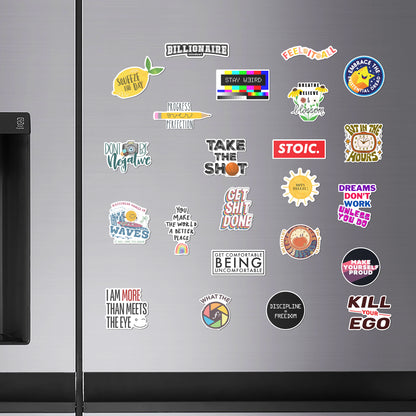 Stay Strong Motivational Fridge Magnets - Empowering Designs for Every Day, Durable Metal Surface Magnets, Perfect Inspirational Gifts (Set of 23)