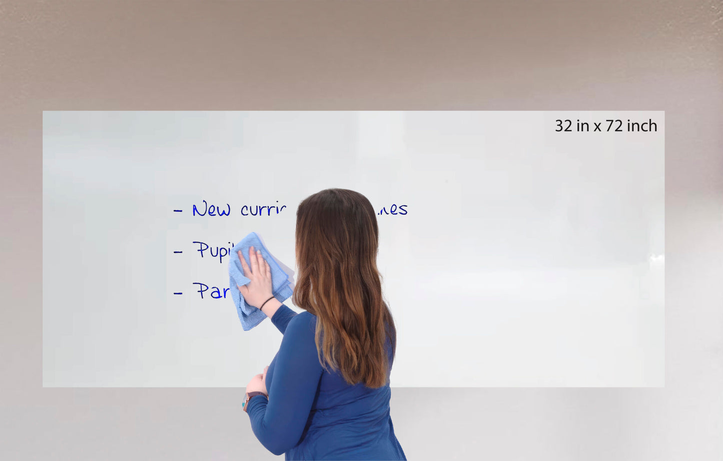 Whiteboard Roll Dry Erase Writing Film - Whiteboard sticker for any Surface - Ideal for Office, Home, Kitchen, School, Desk, Wall, Cupboard - Durable, Multipurpose, Easy Maintenance