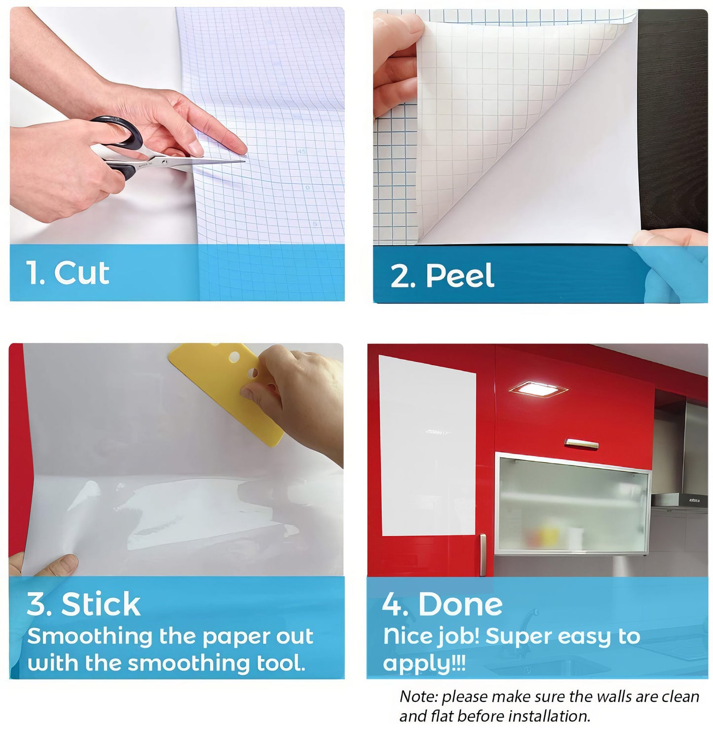 Whiteboard Roll Dry Erase Writing Film - Whiteboard sticker for any Surface - Ideal for Office, Home, Kitchen, School, Desk, Wall, Cupboard - Durable, Multipurpose, Easy Maintenance