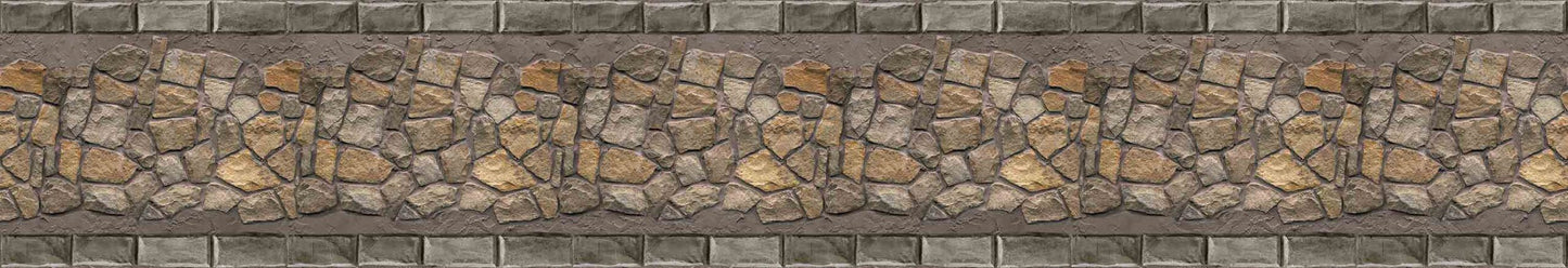 Natural Brown Stone Filled Pattern Border Sticker