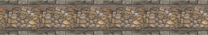 Natural Brown Stone Filled Pattern Border Sticker