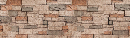 Stone Brick Wall Pattern Wallpaper Border For Bathroom