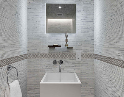 Grey Tile Geometric Pattern Border For Bathroom and Kitchen