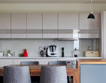 Grey Tile Geometric Pattern Border For Bathroom and Kitchen