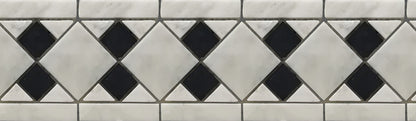 Marble Stone Inlay Diamond Tile Pattern Wall Border