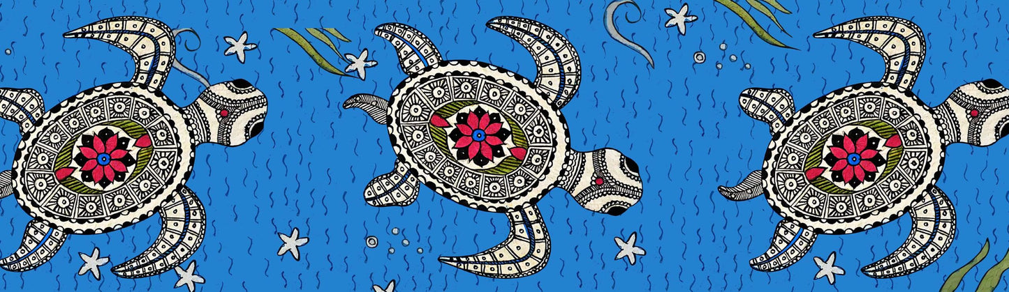 Decorative Artistic Tortoise Vintage Mosaic Wall Border