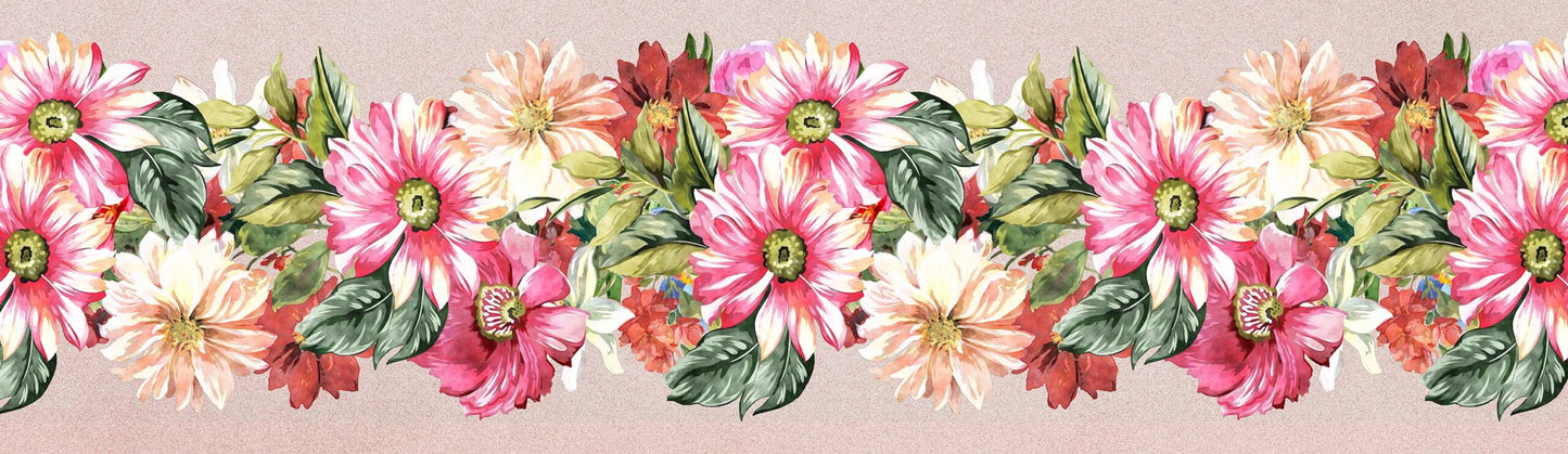 Pretty Daisies Flowers Decorative Wallpaper Border