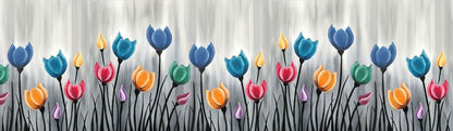 Decorative Artistic Painted Flowers Wall Border Sticker