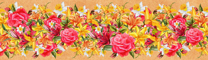 Artistic Multi Flowers Painted Modern Wallpaper Border