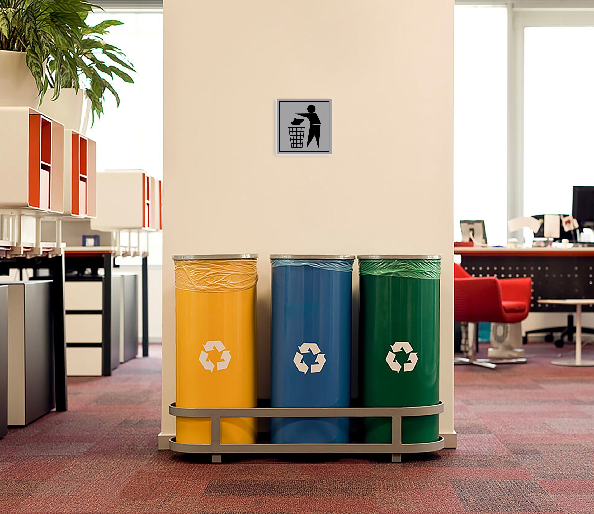 Dustbin Foam Sign Board - 7 in x 7 in – WallDesign