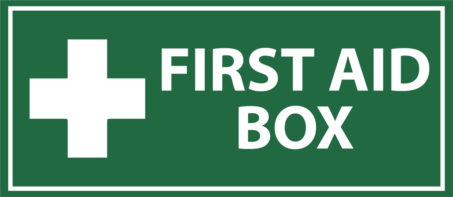 Safety "First Aid Box" Foam Sign Board - 11.5 in x 5 in