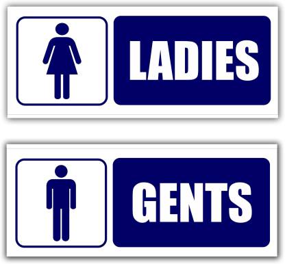 Ladies &amp; Gents for Washroom Sun Sign Board - 15 in x 6.5 in